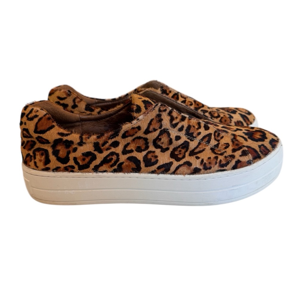 J/Slides leopard pony leather size 8.5